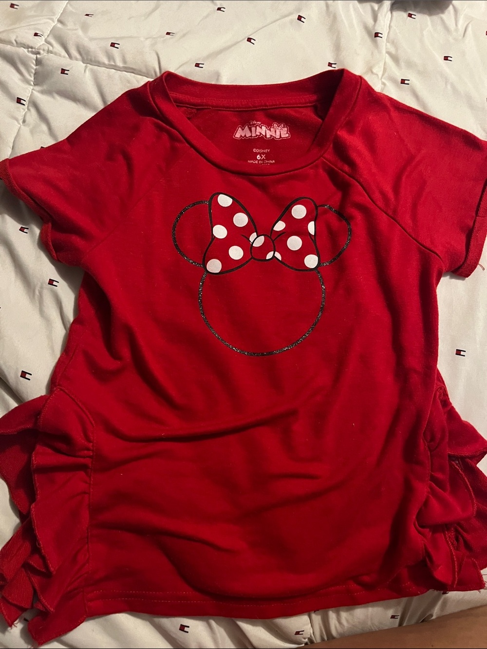 Disney Red Girls Minnie Bow Graphic Tee